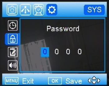 Password Use to set the password, and press OK to save it. The default password is 0000.