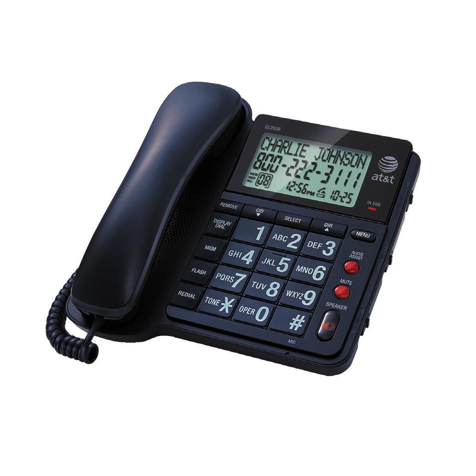 Single Line Dial-in-Base CL2939 CL4939 Corded Speakerphone with Large Tilt Display Extra Large Tilt Display for Easy Viewing Audio