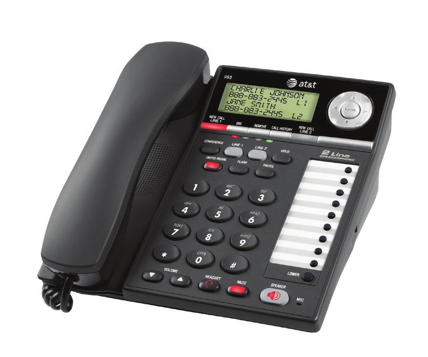 2-Line Dial-in-Base 993 ML17939 2-Line Speakerphone 2-Line Operation 3-Party Conferencing 100 Name/Number