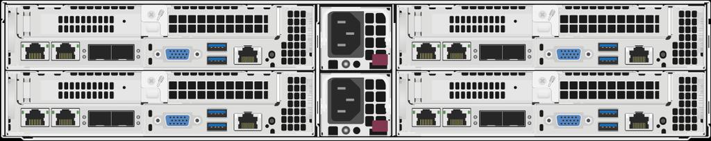Node Minimum Configuration: 2 chassis, 6 nodes 4 storage nodes, 2 compute