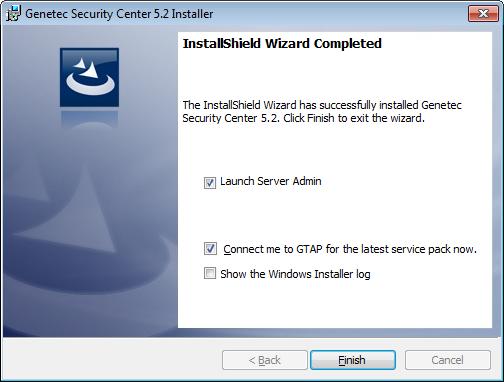 Install an expansion server 23 When the Installation Wizard Completed page appears, select one the options that apply: Launch Server Admin.