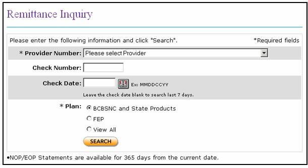 Remittance Inquiry - + You must select a provider from the Provider Number dropdown to begin a search for remittance advice data.
