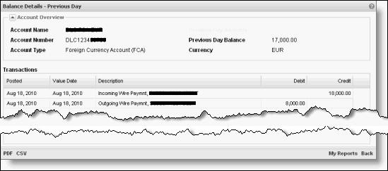 VIEWING YOUR HOME PAGE VIEWING YOUR ACCOUNT BALANCES Credit The increase in cash position (including a debit reversal) from this transaction, posted on the current business day.
