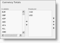 VIEWING YOUR HOME PAGE VIEWING YOUR ACCOUNT BALANCES Currency Totals Use this section to select which currency totals to display in the My Balances section of your Home page.