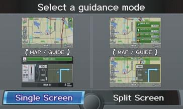 System Setup Guidance Mode Allows you to select the guidance display mode: Single Screen or Split Screen.