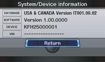 System/Device Information Say or select System/Device Information on the INFO screen (Other), and the display will change as indicated below.