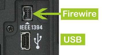 (USB) Port FireWire (similar to