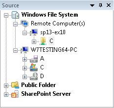 Figure 29: Newly added File System - test-computer 4.3 Add Public Folders You have to connect to an Exchange Server to add its Public Folders as the source.