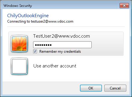 Figure 51: Message box saying to check the option "Remember Password" Enabling "Remember my password" or "Remember my credentials" option, while providing the login credentials for adding an