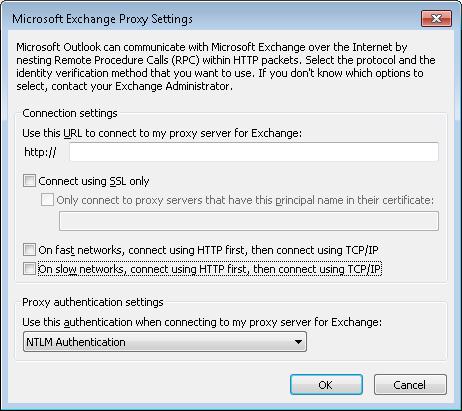 Figure 66: Proxy Settings 18. Here, you can provide an HTTP URL to allow the software connecting to Exchange Server through it.