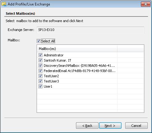 26. You may receive the following dialog box while the software is trying to connect to Exchange Server. Figure 69: Validating the connection to Exchange Server 27.
