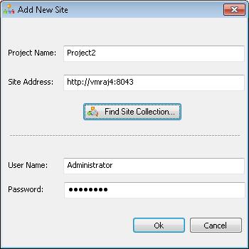 viii. Enter the Project Name. Figure 79: "Add New Site" wizard with the selected site 4.