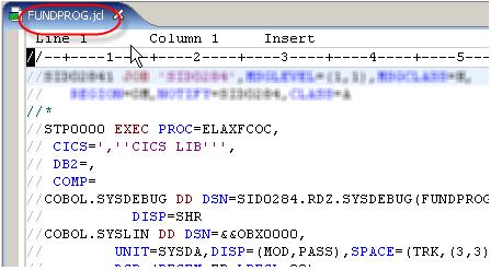 25. The generated JCL is placed in the RDz editor area. 26.