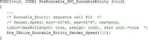 Implementing Software Components Listing 105: C code implicit send (example of section 8.4.2, Implicit Communication) 10.3.