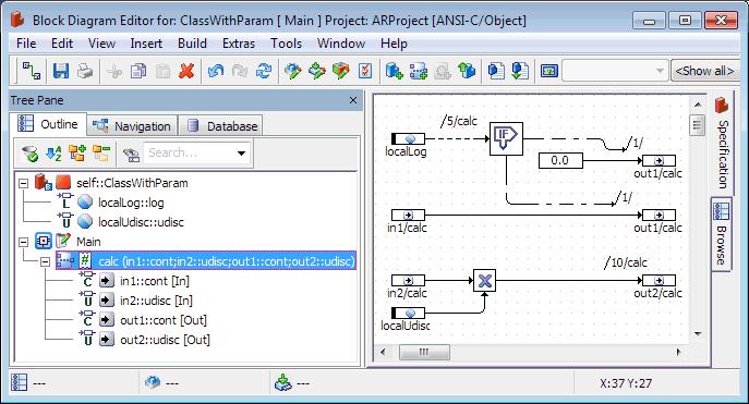 Implementing Software Components Figure 67: Block diagram of method calc To map internal parameters of a function to AUTOSAR calibration parameters: Create a