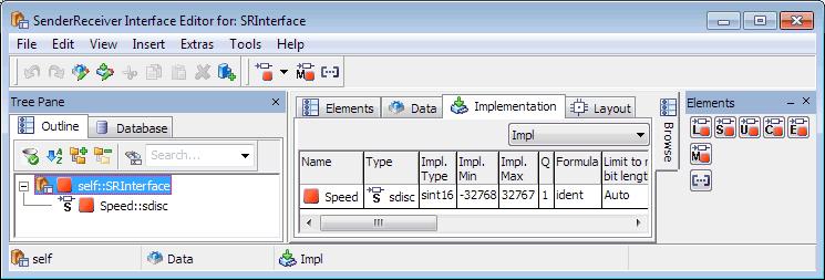 Interfaces The Implementation tab of the "Sender Receiver Interface Editor for: SRInterface" editor shall look like the figure below.