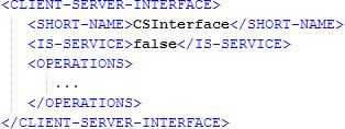 Interfaces Listing 33: ARXML code - client-server interface structure (all AUTOSAR versions) A client-server interface is named using the <SHORT-NAME> element.