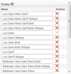 Font Library Note The DCM only supports true type fonts (TTF). Maximum 128 true type fonts can be uploaded to the font library of the DCM.