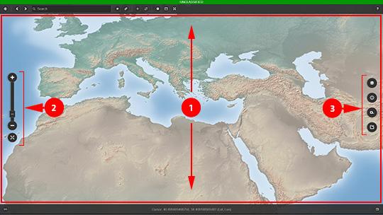 3.1 The Interactive Map 3.1.1 Map Components 1. Map Viewport - pan and zoom using the mouse and keyboard. 2.
