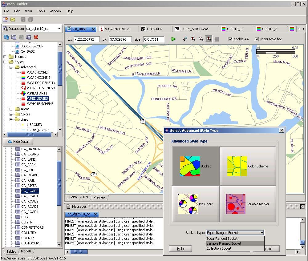 Map Builder Many utility functions Browse your geospatial data Import ESRI shape files Import raster data Create