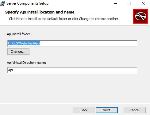 Install/Upgrade process The next screen allows you to specify the physical location and virtual directory name of the Skills Management API.