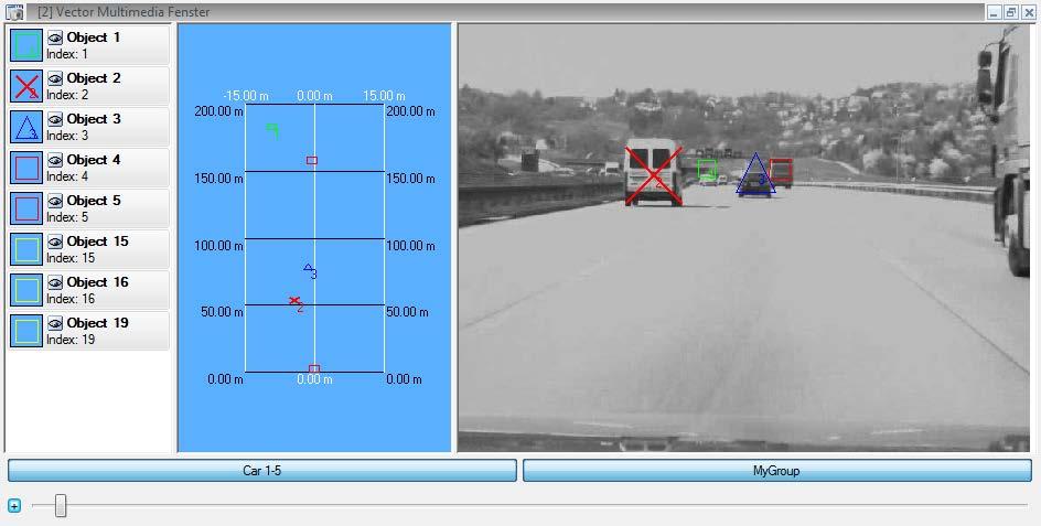 information using the Driver Assistance option. A display from a bird s eye perspective in which the objects are displayed with the distance values is also available.