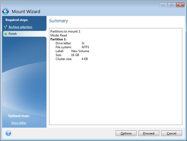 If the backup was password-protected, Acronis Small Office Backup will ask for the password in a dialog box.