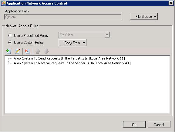 Double click on the specific rule to begin 'Adding and Editing a Network Control Rule' (OR) Select the specific rule and click the Control Rule' icon to begin 'Adding and Editing a Network Note 1: