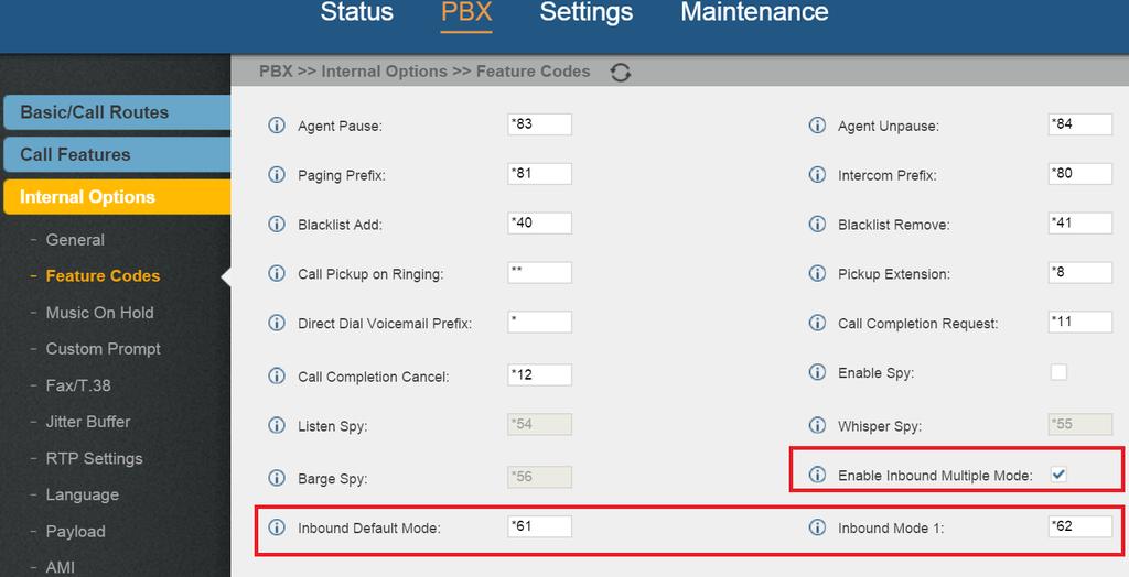 The feature code to switch inbound route mode can be found under UCM6510 web UI->PBX->Internal Options->Feature Codes.