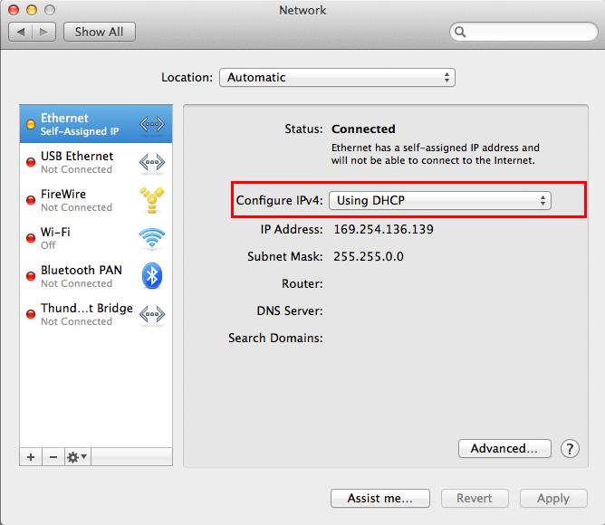 For Mac Make TCP/IP settings for the computer as follows. 1. Click [System Preferences] [Network]. The Network dialog box will be displayed. 2.