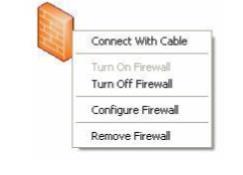 3.4 CREATING THE FIREWALL RULESET STEP 1 Right click on the firewall and a menu as shown below will appear.