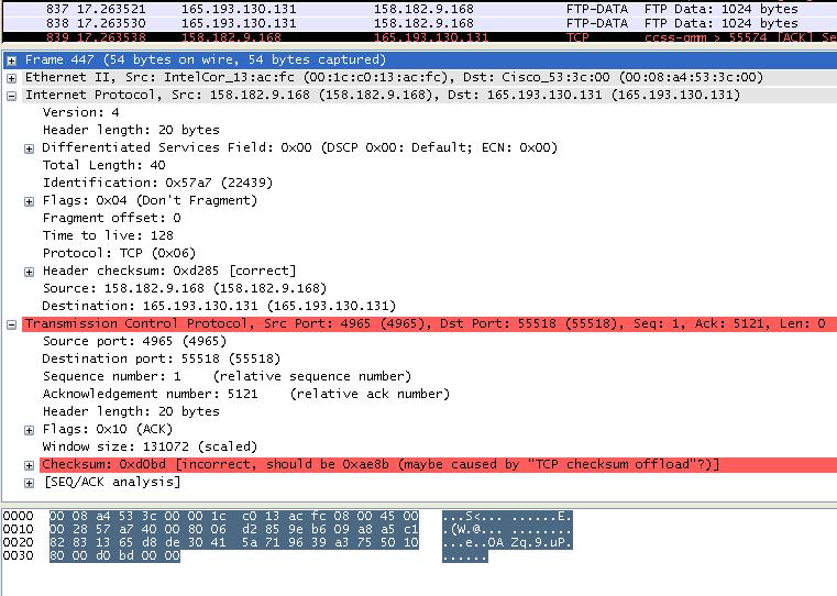 1 Analyzing a general IP Packet Above is the IPv4 Header Below is an example of a captured IP Header in
