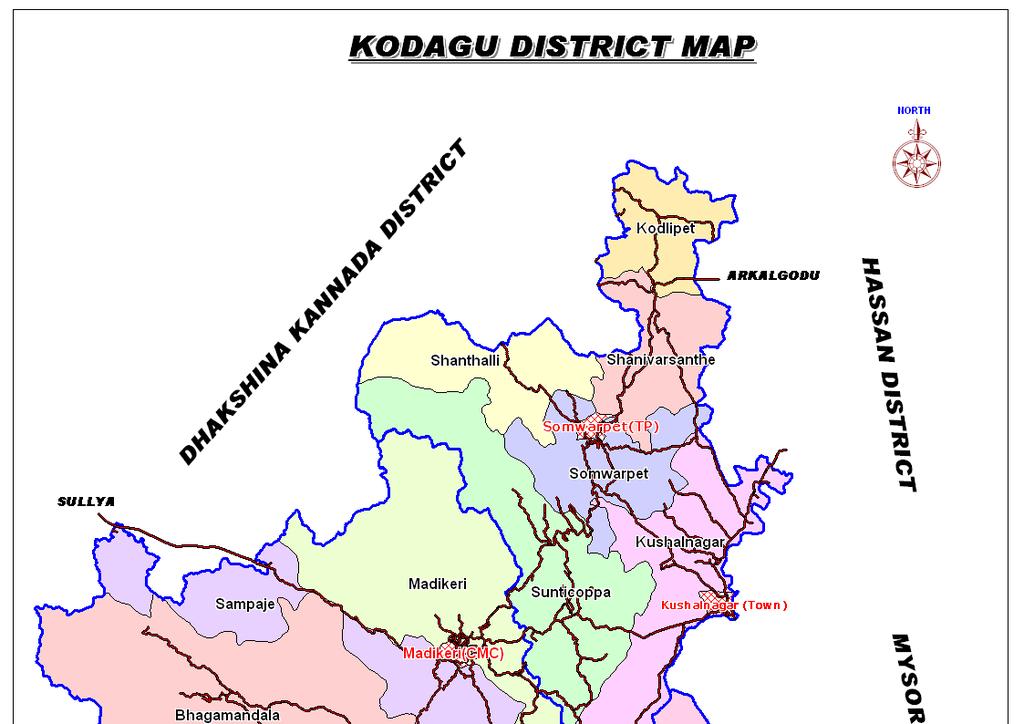 Kodagu District map
