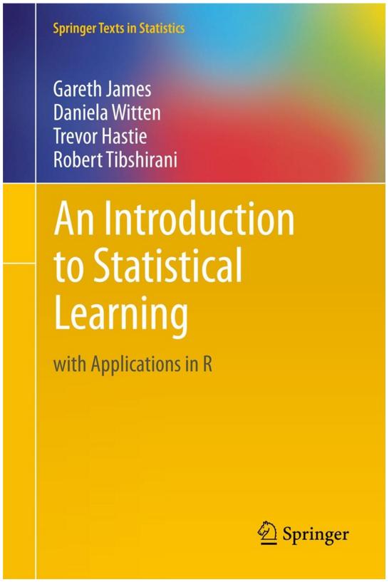 Resources Statistical learning: An Introduction to Statistical Learning PDF available from http://www-bcf.usc.