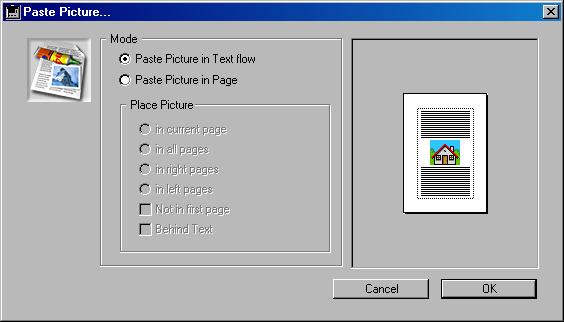 Chapter 6 Working with Pictures Inserting a Picture in the Text or in the Page When you insert a picture in a 4D Write document you have two different methods of inserting the picture: you can paste