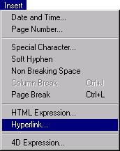 Chapter 7 Using Dynamic References Inserting Hyperlinks You can insert hyperlinks in your 4D Write documents.
