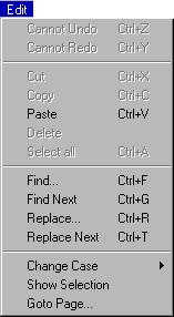 Chapter 2 Interface The Edit menu offers the following commands: Undo Action Selecting the Undo Action menu command reverses the last action taken by the user.