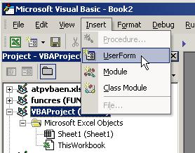 UserForms UserForms Insert a UserForm in the Visual Basic