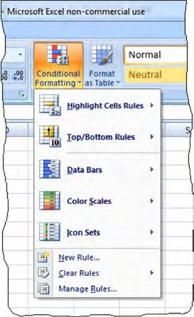 To apply conditional formatting 
