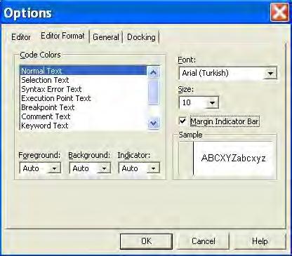 Hình vẽ 27: Cửa sổ Editor và Editor Format trong Options 6.1. Sử dụng Options Bạn vào menu Tools, chọn Option (hình 26), cửa sổ Options hiện ra như hình 27.