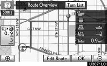 NAVIGATION SYSTEM: ROUTE GUIDANCE To select route features A number of choices are provided on the conditions which the system uses to determine the route to