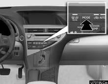 AIR CONDITIONING Setting the vehicle interior temperature Using the screen To adjust the temperature setting, push the button on TEMP to increase the temperature and push the button to decrease the