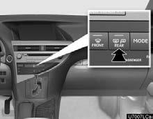 AIR CONDITIONING (g) Rear window and outside rear view mirror defogging To turn the electric rear window and outside rear view mirror defogger on, push the button above.