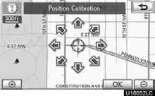 POSITION/DIRECTION CALIBRATION When driving, the current vehicle position mark will be automatically corrected by GPS signals.