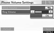 SETUP Voice volume setting 1. Select Voice Volume.