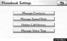 SETUP Phonebook Setting the phonebook INFORMATION Phonebook data is managed independently for every registered phone. When another phone is connected, you cannot read another phone s registered data.