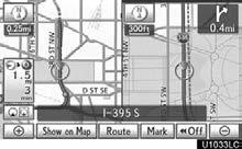NAVIGATION SYSTEM: BASIC FUNCTIONS DUAL MAP A map can be displayed split in two. While on a different screen, selecting will display the dual map screen.