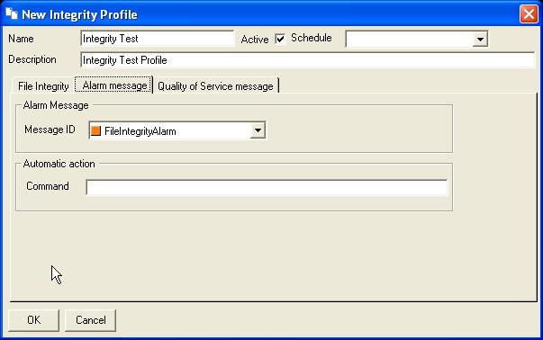 The Alarm Message Tab The Quality of Service Message Tab Specify the alarm message, in the Message ID field, and action, in the Command