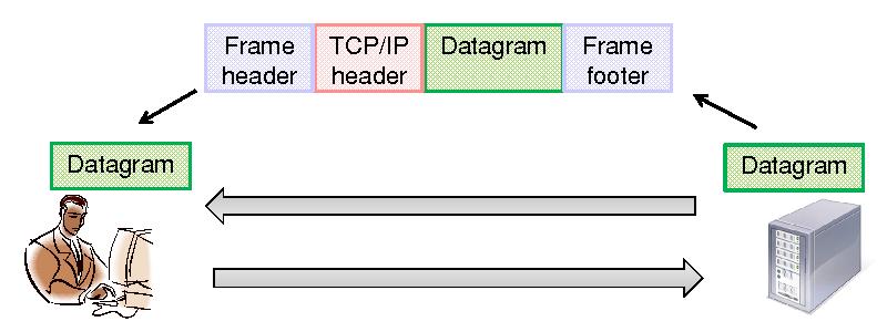 original divided contents using Internet Protocol (IP). Figure 1 shows a brief overview of an Internet connection.
