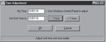 Setting a Unit's Date and Time (continued) UNIT MANAGEMENT 5. If you see the Time Adjustment screen (Figure 3), set the correct time for the unit. Click OK.